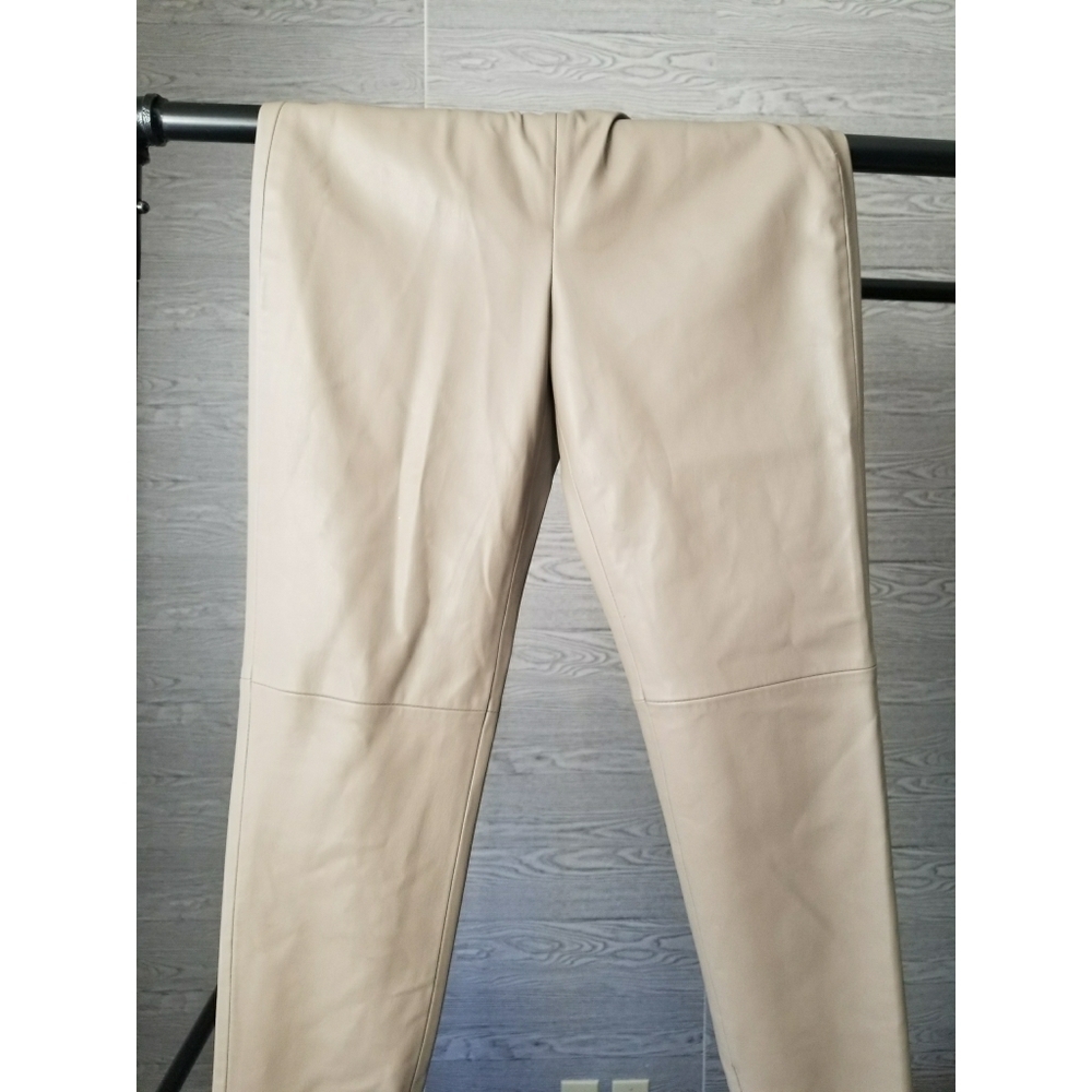 ZARA // faux leather leggings tan mink grey - Picture 8 of 16